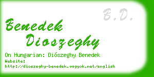 benedek dioszeghy business card